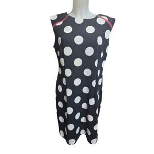 Karina Stevens Polka Dot Zipper Accent Plus Size Dress Size 16
